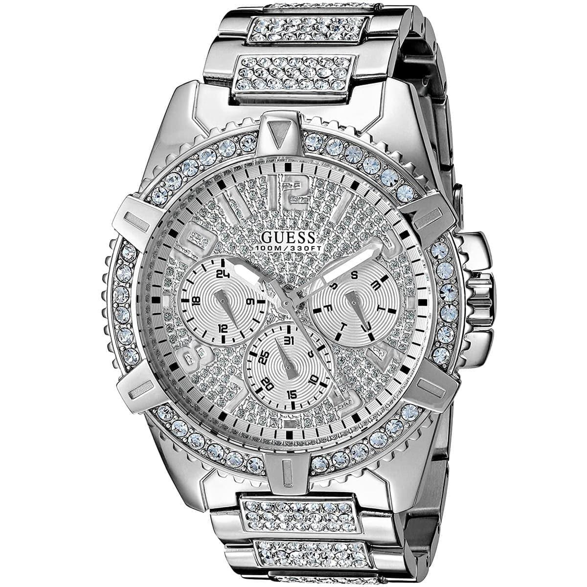 Guess Frontier Diamonds Silver Dial Silver Steel Strap Watch For Women - W1156L1 main image 1